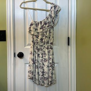 One shoulder purple and white dress NWT XXS American Eagle Outfitters